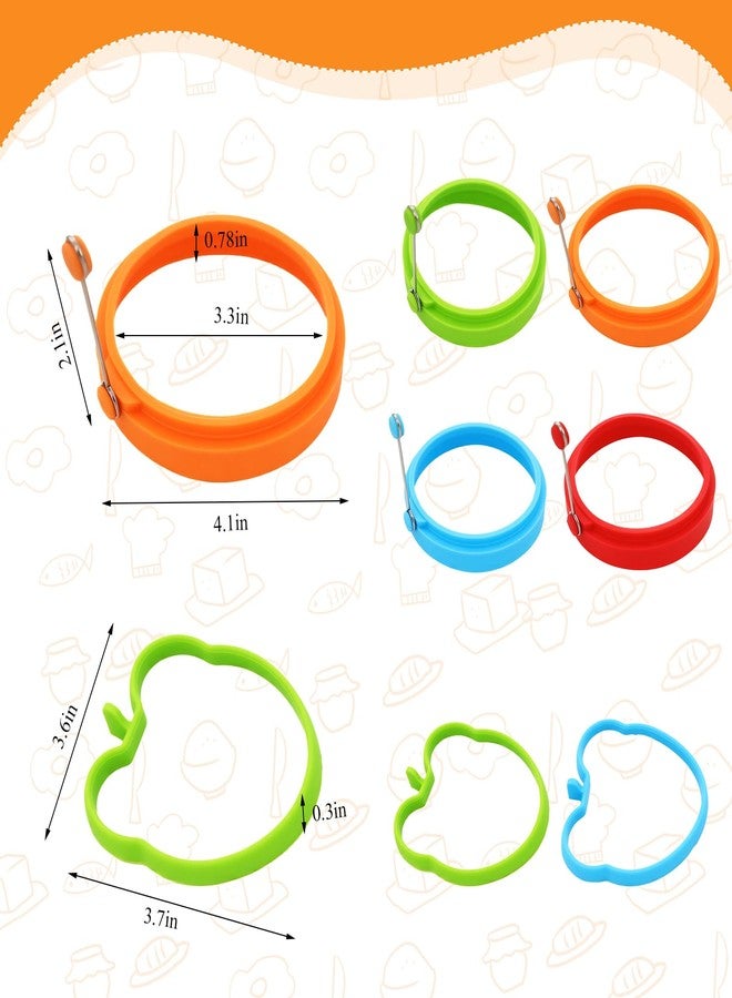 LUODAKA 6 PCS Egg Ring, Silicone Egg Rings for Frying Eggs, Non-stick Mold for Griddle, for Making Fried Eggs or Pancakes - Image 2